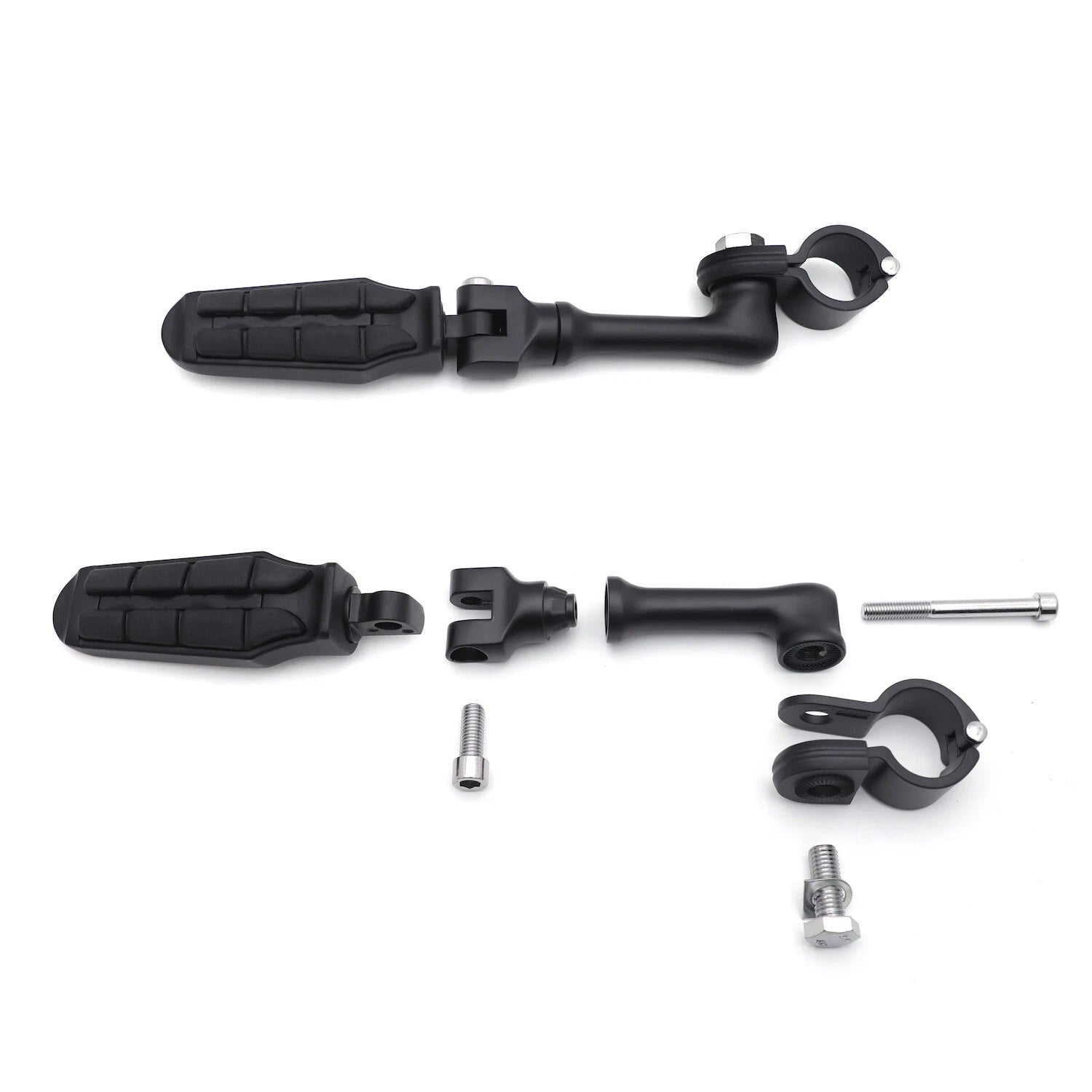 Saddle FootPeg 4.5" Footrest for Harley (1.25" Engine Guard, Black)