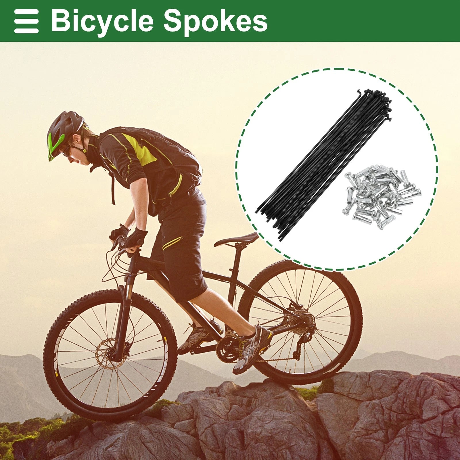 Bicycle Spokes Nipple Set 14G 152mm Carbon Steel for Universal Universal (2000–2000)