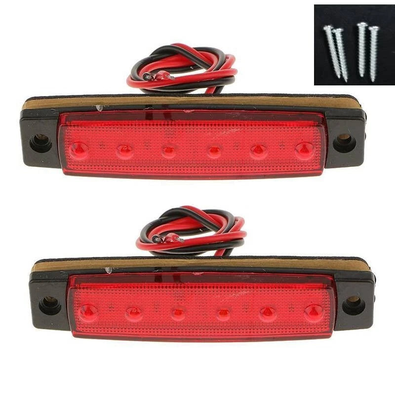 2X Waterproof 6-LED Marker Tail Light for Buses (Universal Fit)