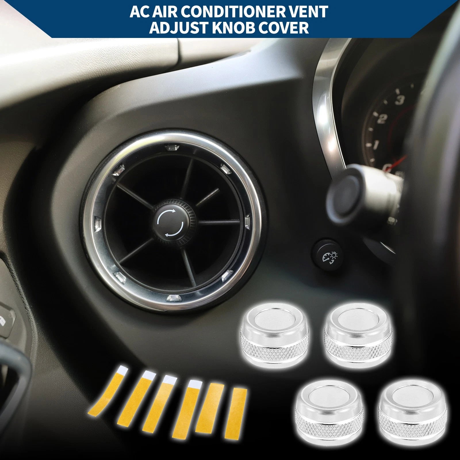 AC Vent Adjust Switch Knob Cover Set for Ford Bronco Sport (2021–2023)