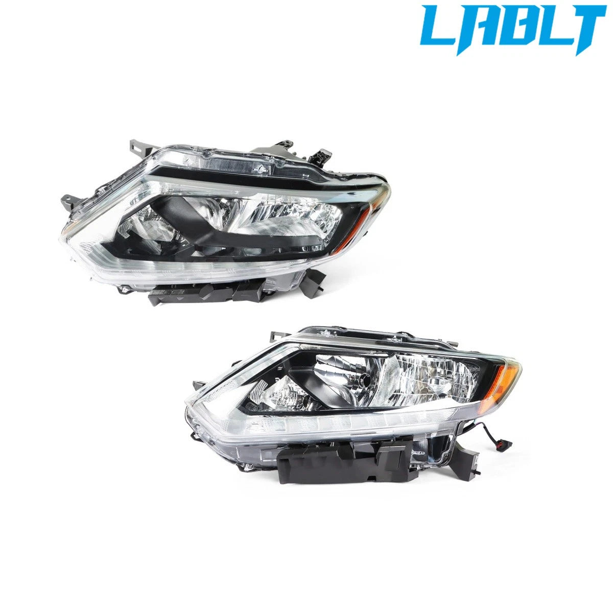2X Headlight Halogen LED DRL for Nissan Rogue (2014–2016)