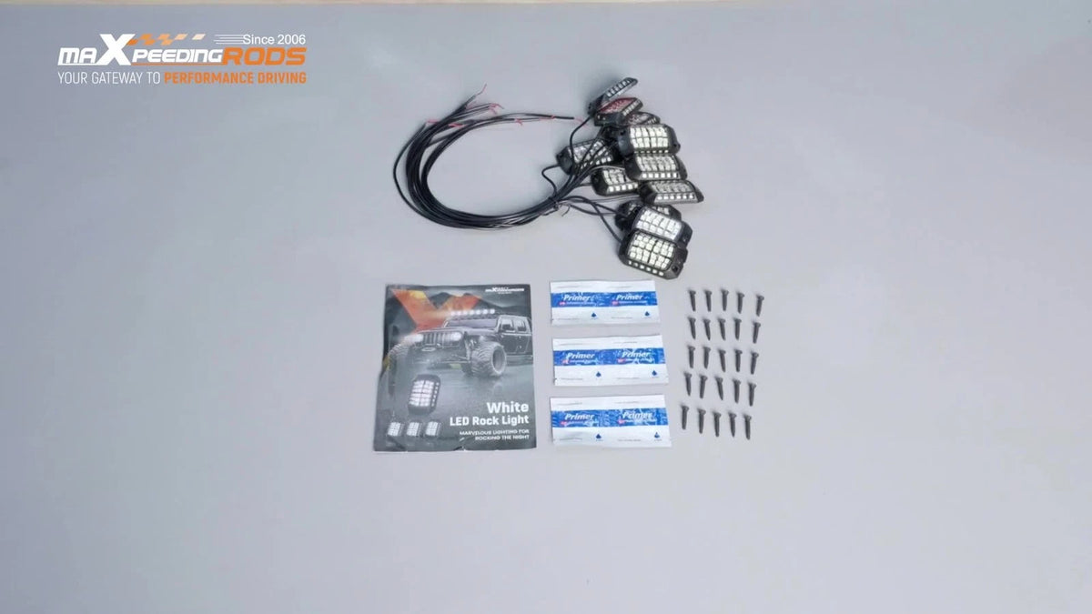 Set of 12 White LED Rock Lights for Jeep Wrangler (Universal)