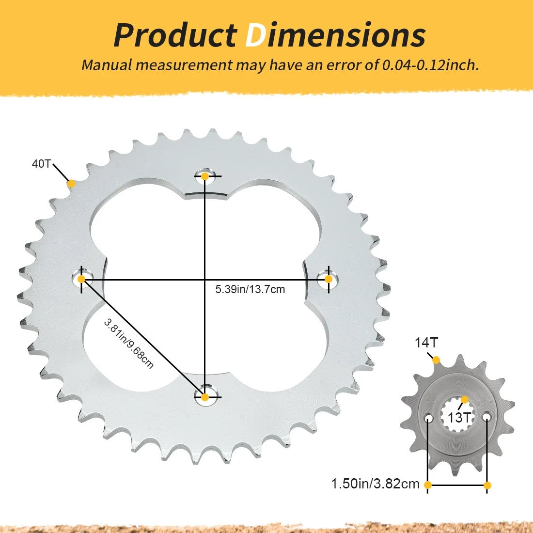 Gold Drive Chain & Drive Sprocket for Suzuki QuadSport Z400 (2009–2014)