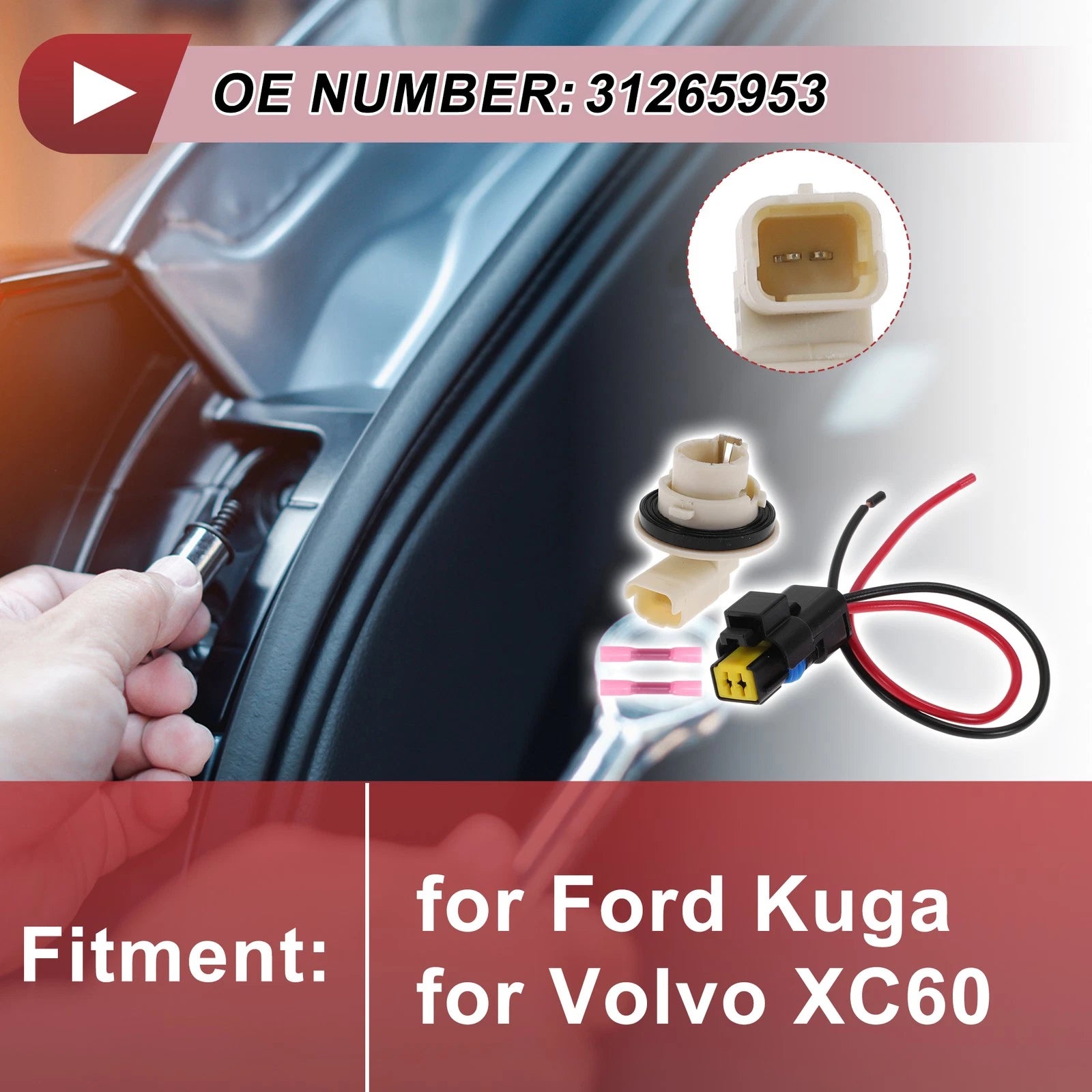 Rear Fog Light Wiring Harness for Ford Kuga (2012–2019)