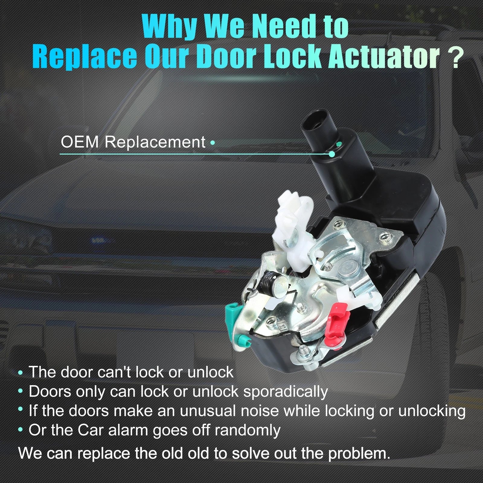 Front Right Side Door Lock Actuator Replacement for Dodge Caravan (1997–2000)