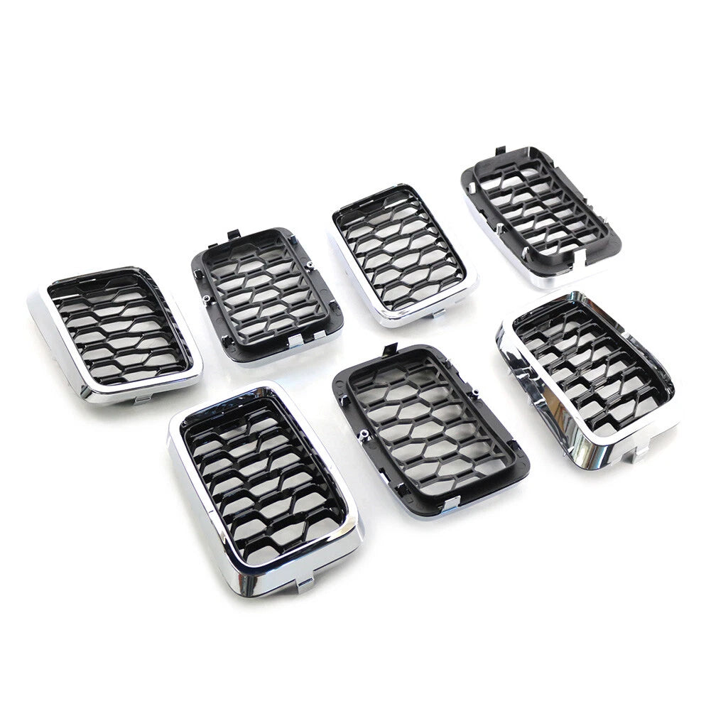 Front Grille Honeycomb Mesh Insert Cover Chrome for Jeep Grand Cherokee (2017–2021)