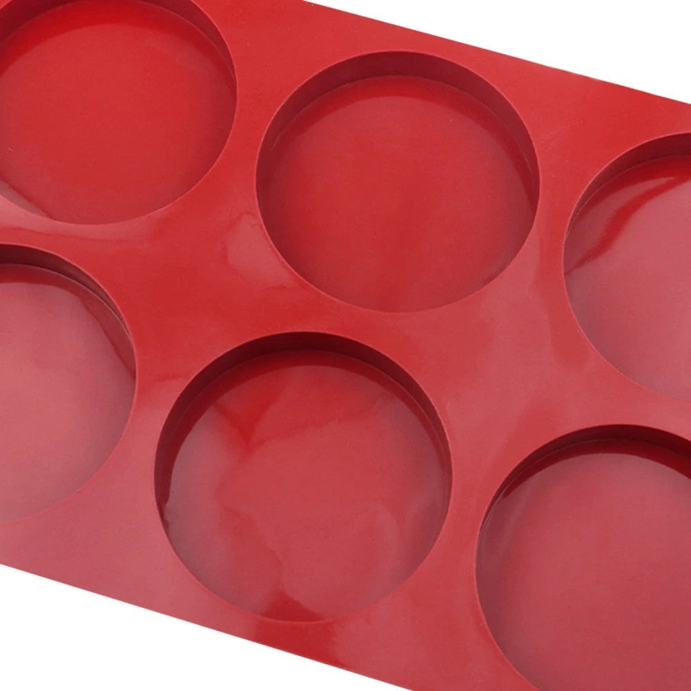 6 Cavity Silicone Round Cake Mold for Easy DIY Baking and Chocolate Making