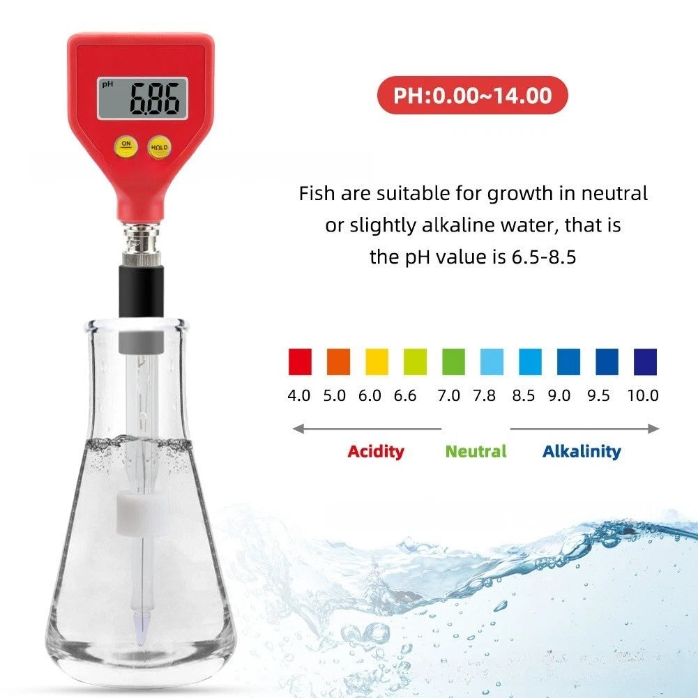 pH Meter PH-98108 for Aquariums, Pools, Hydroponics