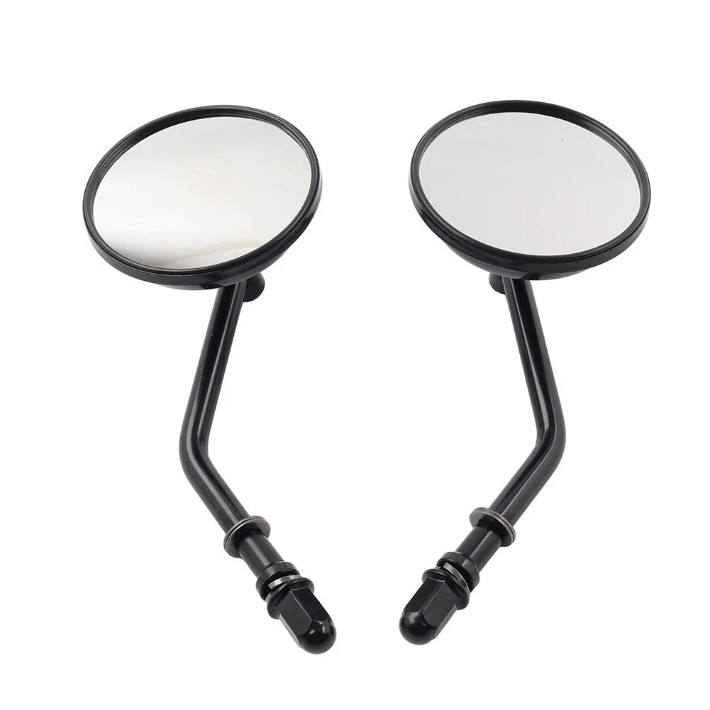 Round Retro Rearview Side Mirrors for Harley Davidson Sportster (8mm)