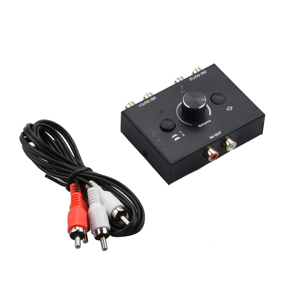 2 In 1 Out RCA Stereo Audio Switch for Universal Applications