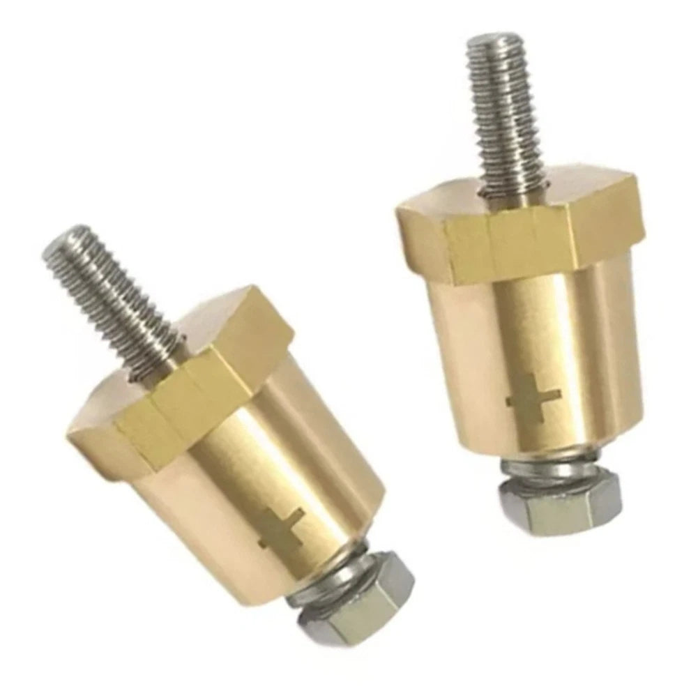 2X Battery Terminal Connectors Brass 250A M8 Thread for Battery Systems