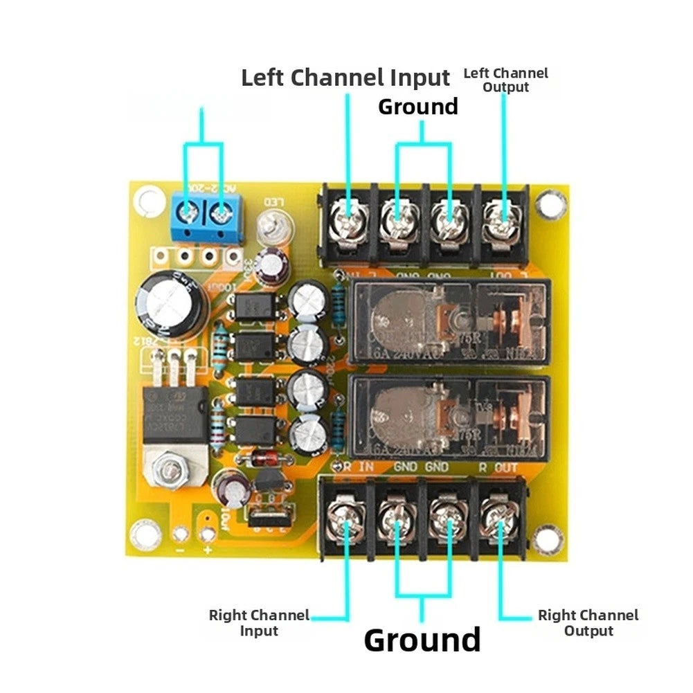 2X High Power 2 Channel Speaker Safety Board with Audio Delay Control