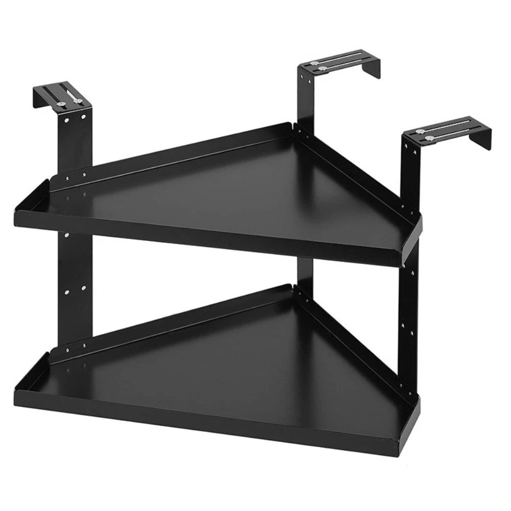Height Adjustable Metal Cubicle Corner Shelf for Office Workspace