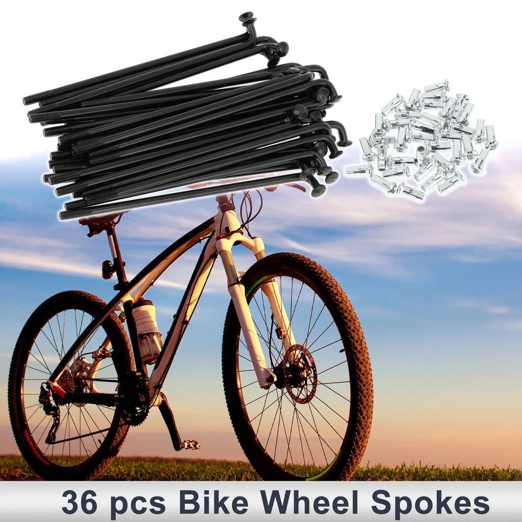 Bicycle Spokes Nipple Set 82mm Carbon Steel Black for Universal (Universal)