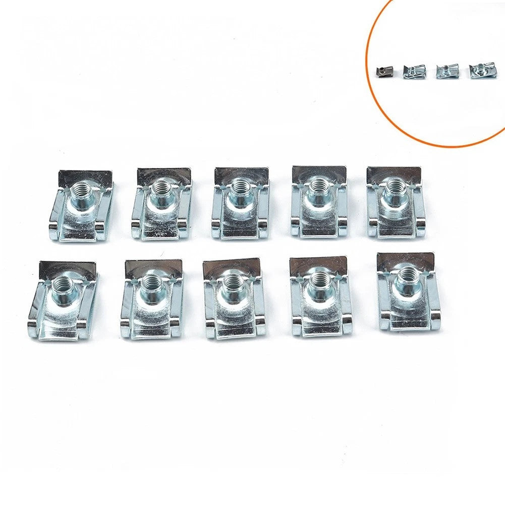 10PCS M6 Car Clip Nuts for Universal Applications (304 Stainless Steel)