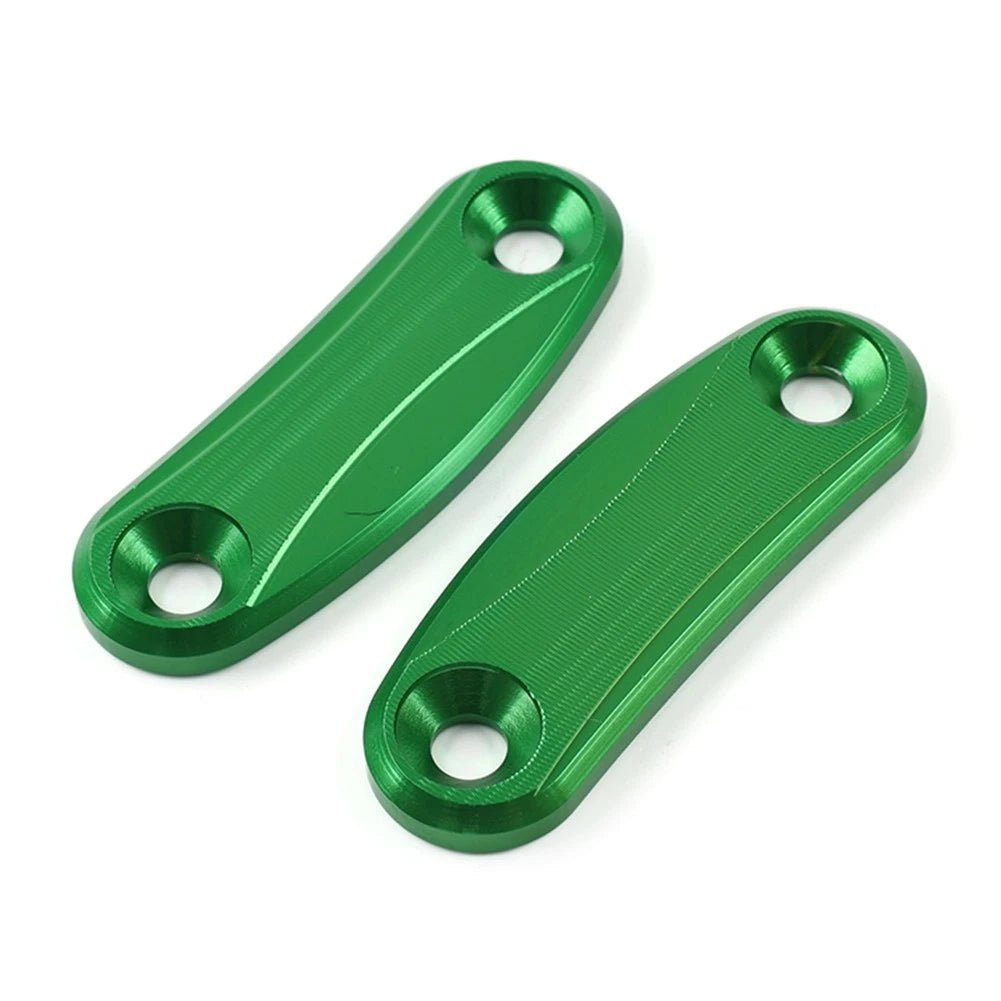 Green Mirror Block Off Base Plates for Kawasaki ZX-10R (2011–2015)