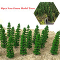 80pcs Model Trees for Train Railroad Landscape Layout Scenery
