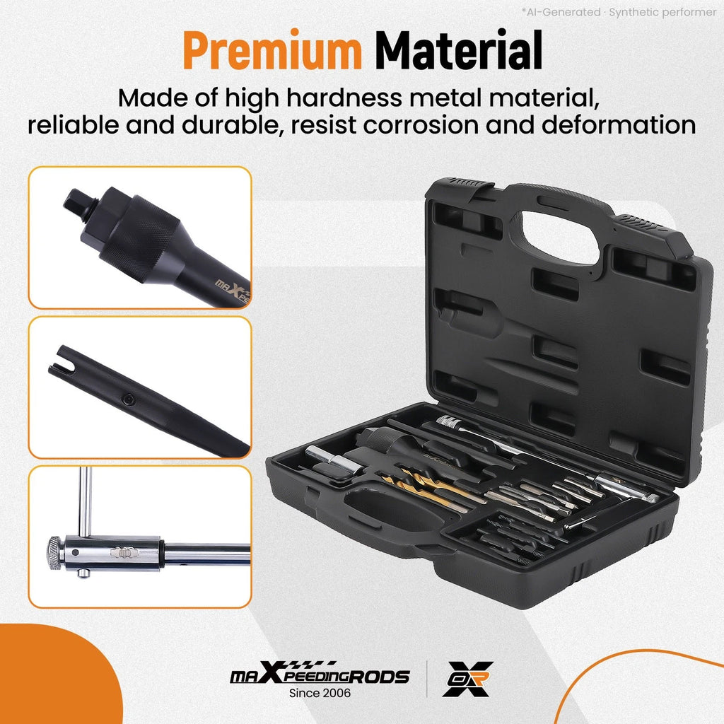 16pcs Glow Plug Extractor Kit for Cylinder Heads (8mm, 10mm)