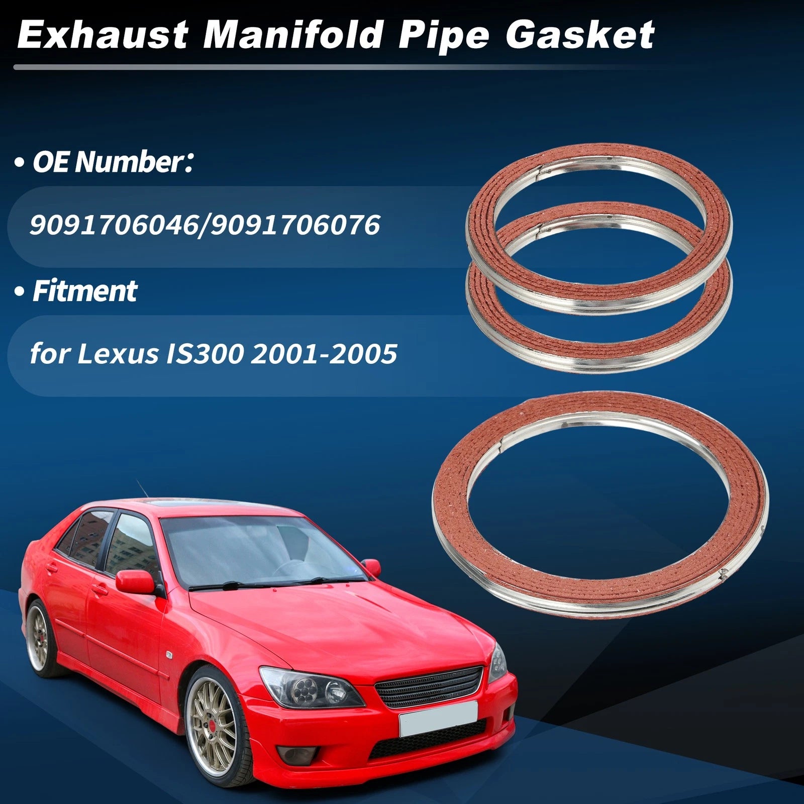 Exhaust Muffler Pipe Gasket Ring for Lexus IS300 (2001–2005)