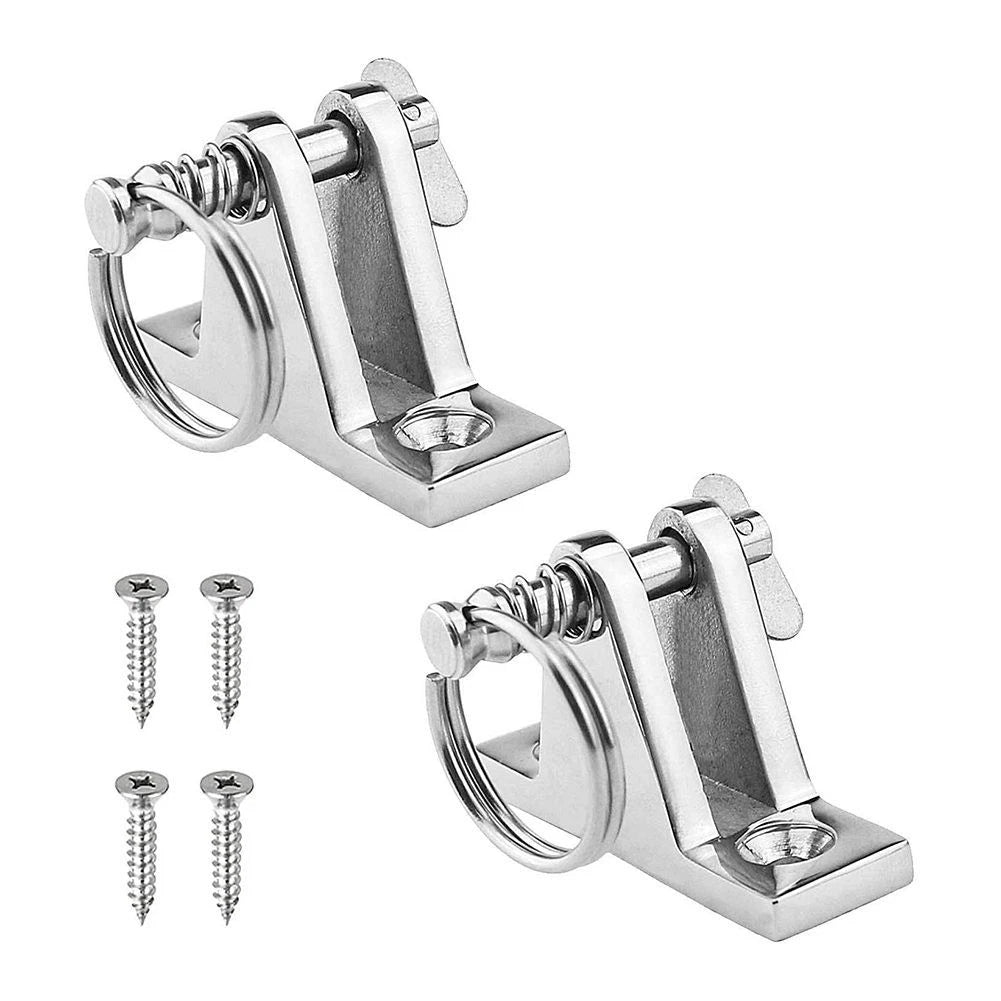 2 Pack Marine Boat Deck Hinge for Bimini Top (90 Degree, Removable Pin)
