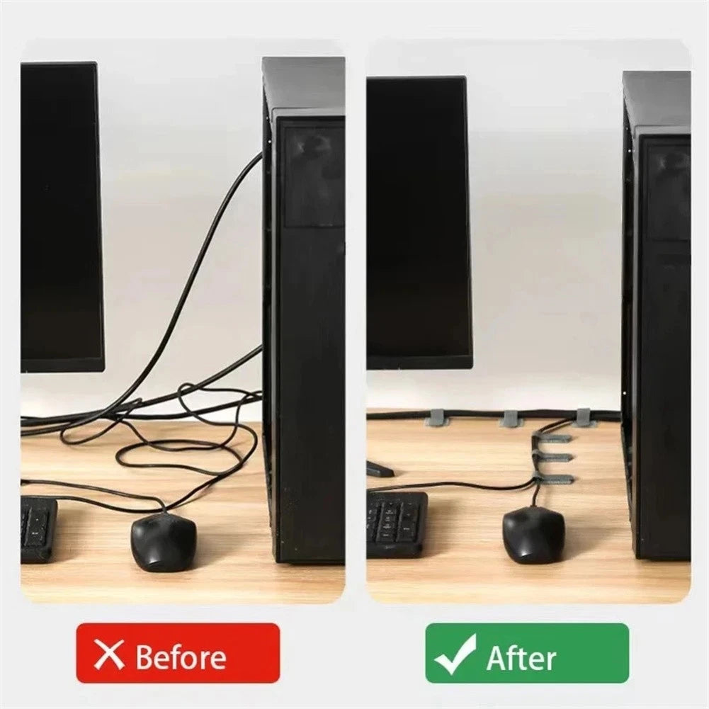 50 Tie Fastening Cable Organizers for Workspace Setup