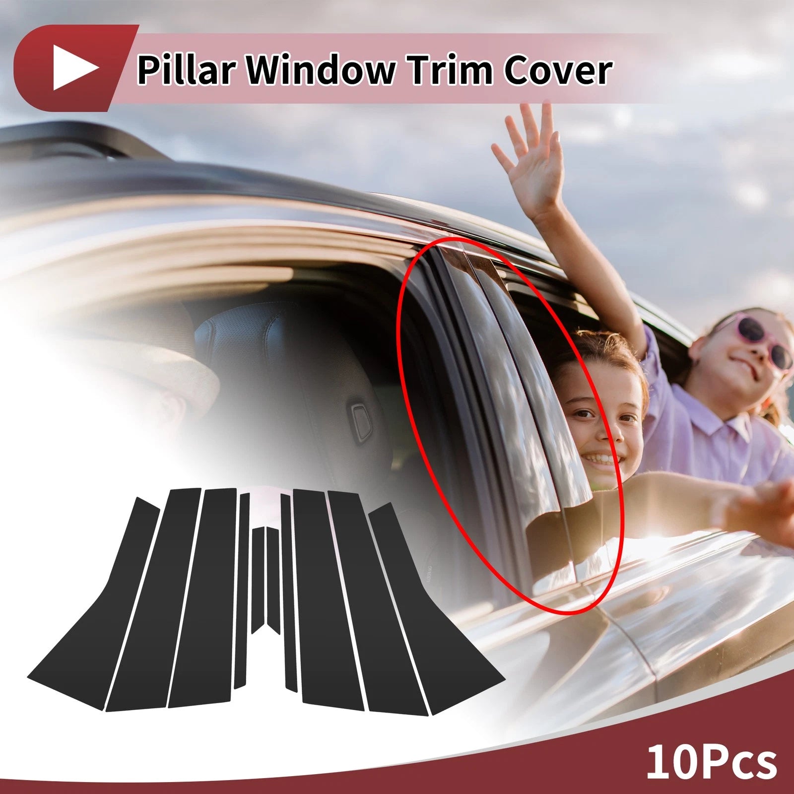 Window Trim Door Pillar Front Rear Left Right for Volkswagen Touareg Plastic (2003–2010)