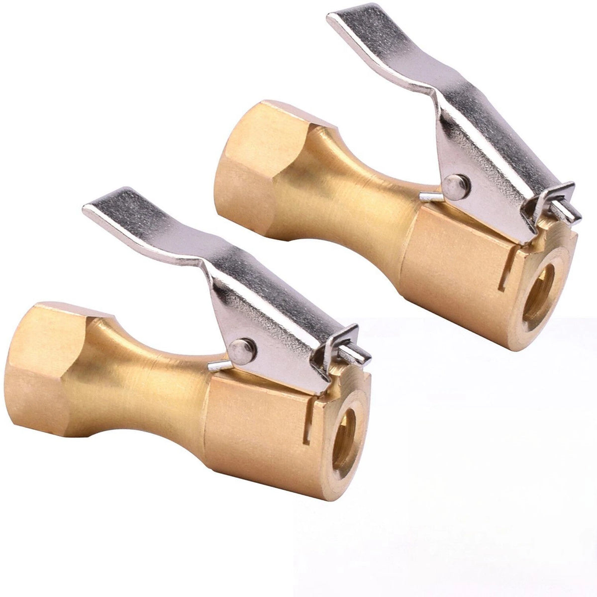 2Pcs 8mm Open Flow Air Chuck with Lock Connector for Tire Inflator Valve