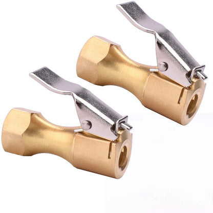 2Pcs 8mm Open Flow Air Chuck with Lock Connector for Tire Inflator Valve