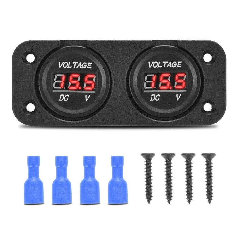 Dual Battery LED Digital Voltmeter for Marine and Boat (Universal)