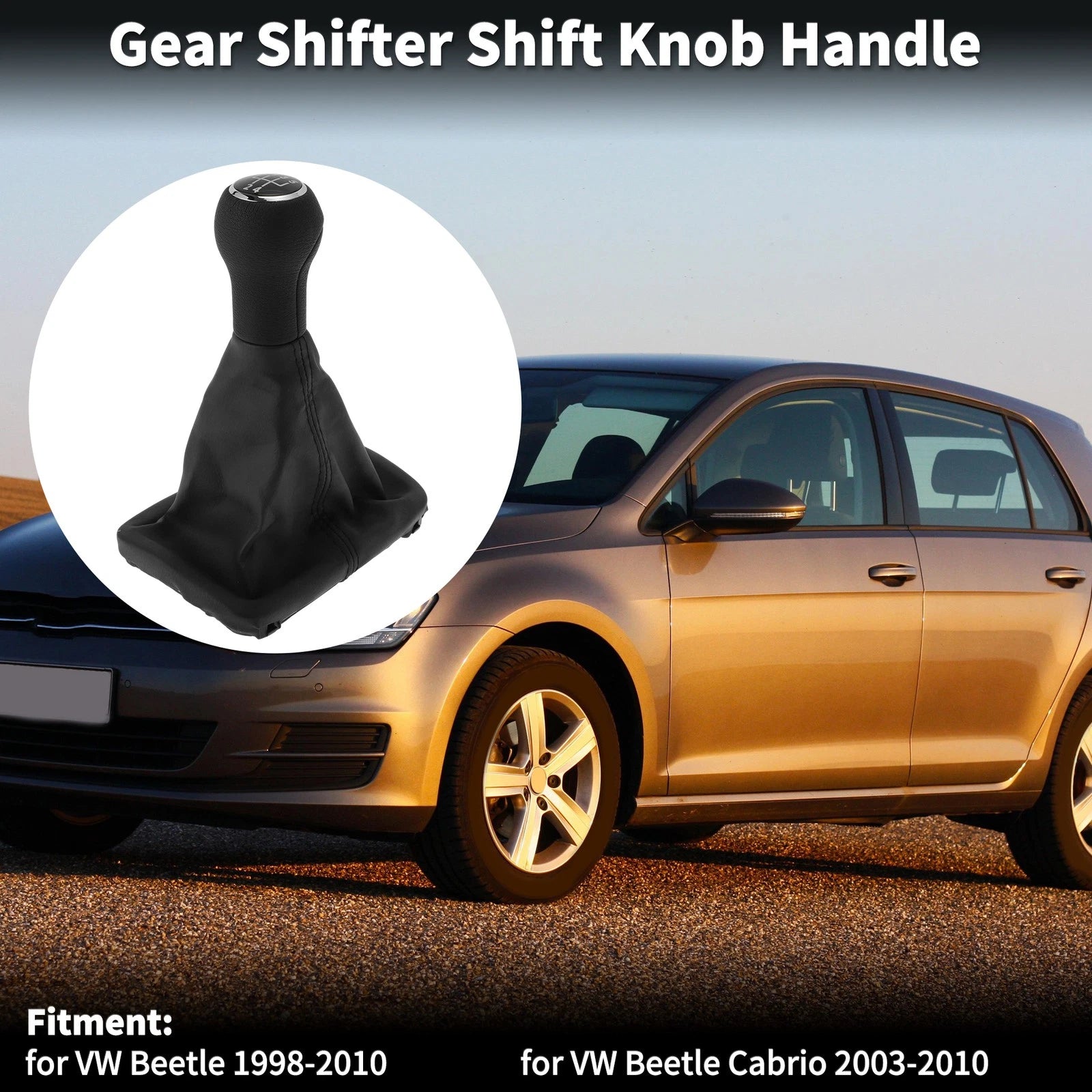 Manual Transmission Gear Shift Knob Handle for VW Beetle (1998–2010) PU Plastic
