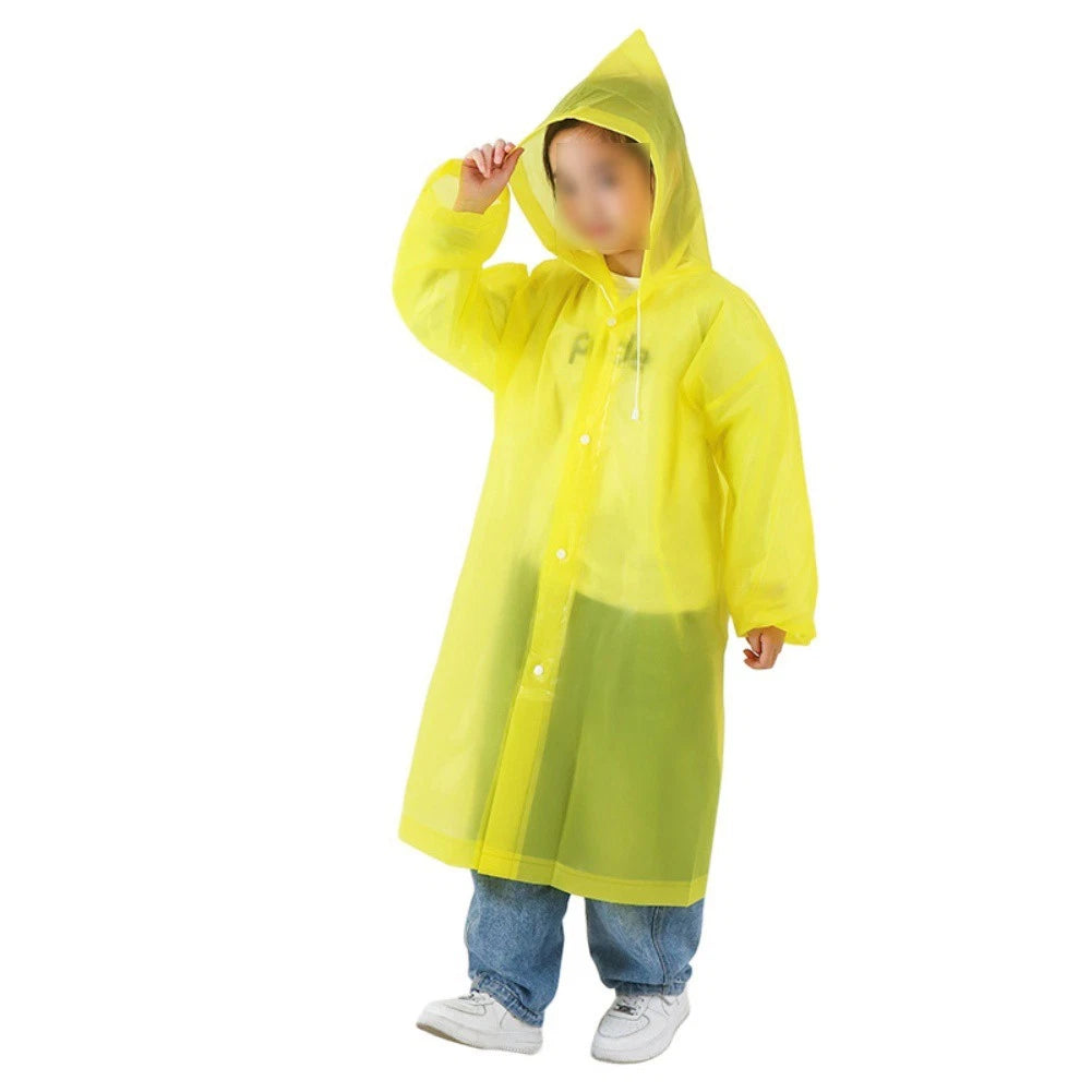 Transparent Long Raincoat for Children - Reusable Full Coverage Design