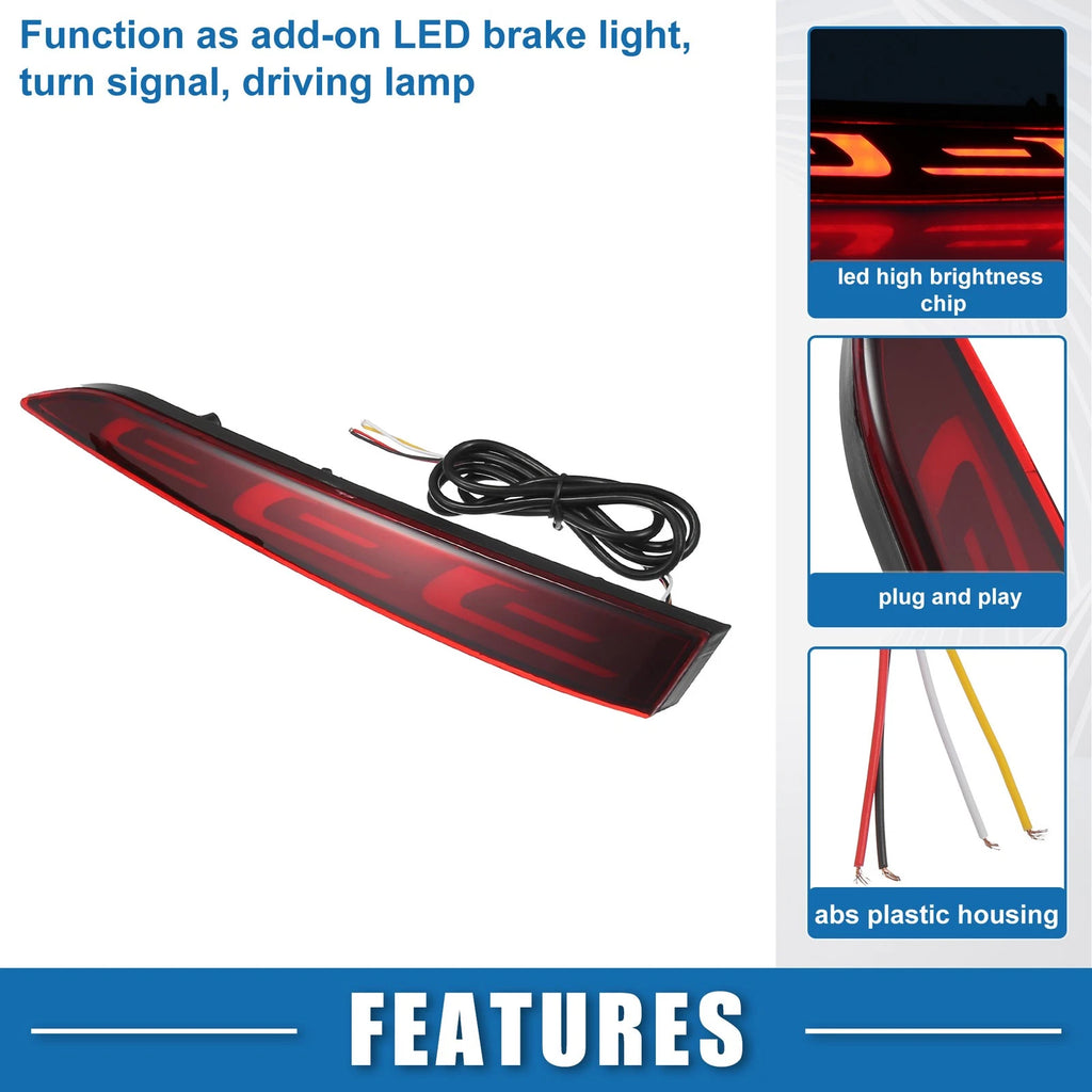 Rear Bumper Reflector Fog Brake Light Replacement for Hyundai Accent Verna (2012–2020)