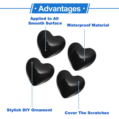Set of 4 Heart Pattern Car Bumper Stickers Decals Waterproof 2.8x2.8cm