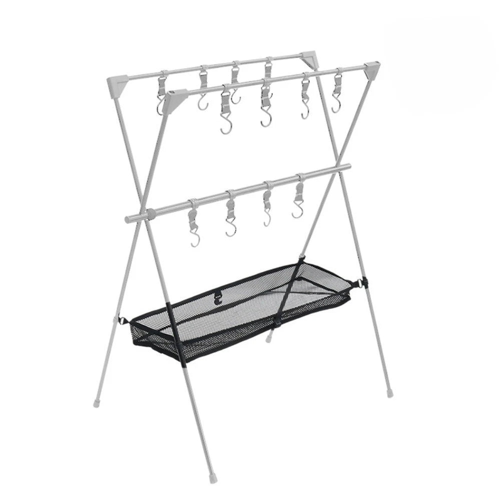 Nylon Mesh Bag Storage Rack for Camping (60x20x6cm)