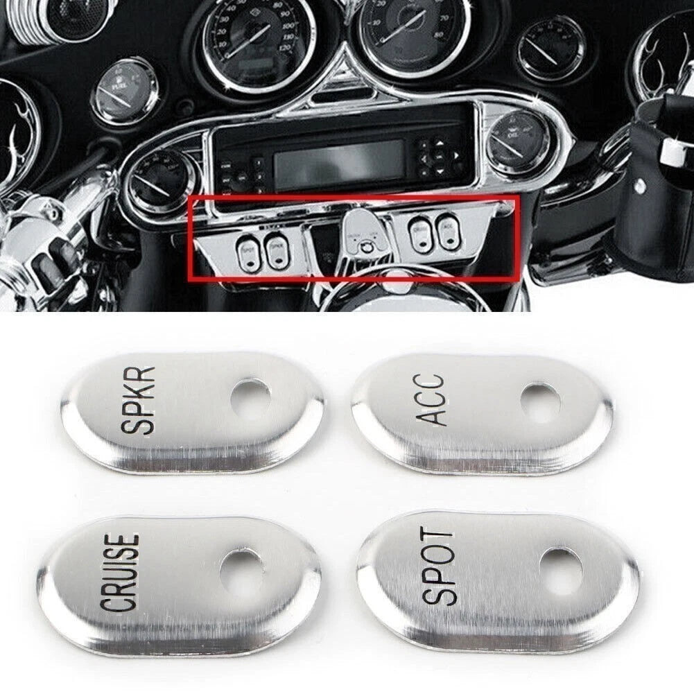 Chrome Brushed Panel Switch Covers for Harley Touring Electra Glide Road Glide (2014–2023)