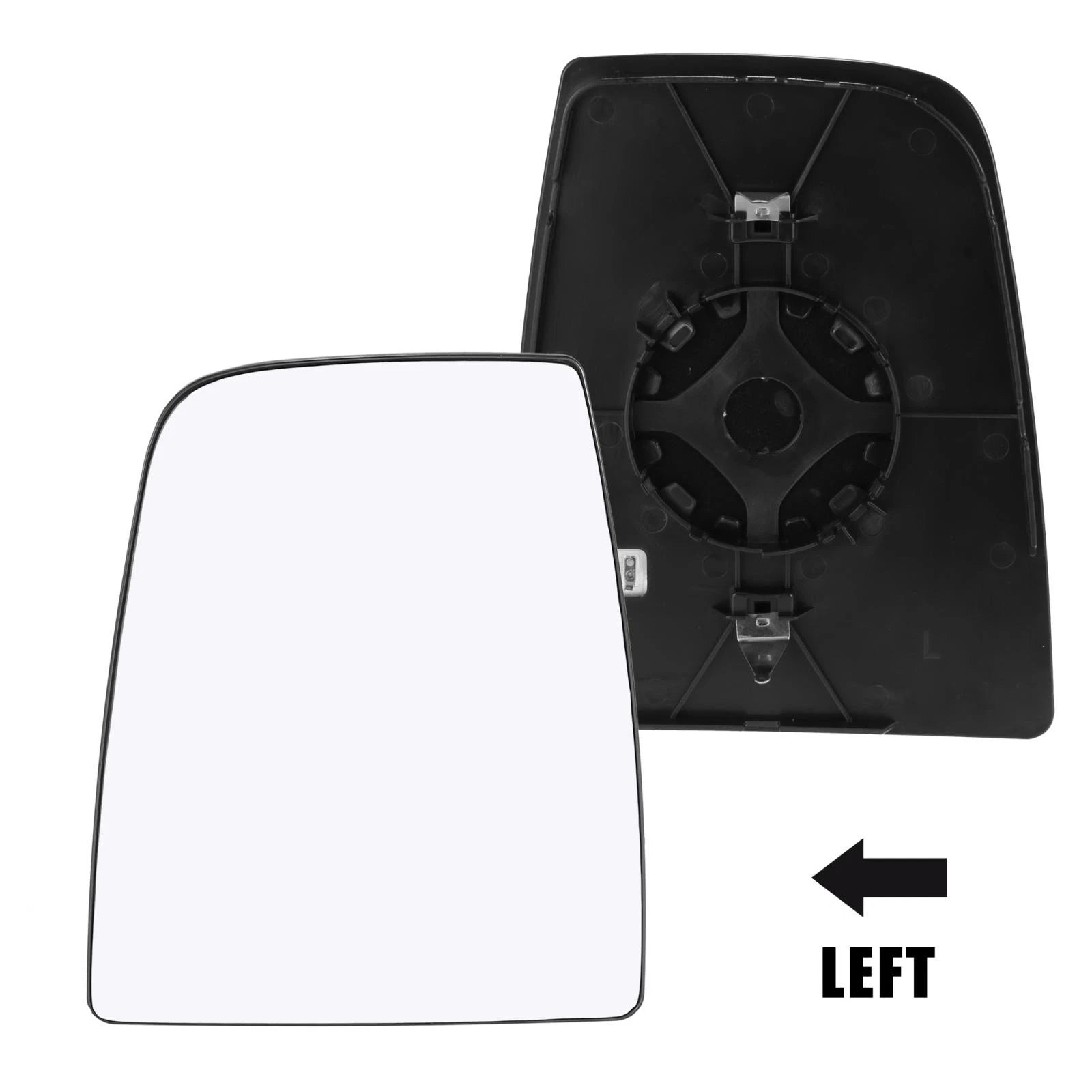 Rearview Mirror Glass Left Heated with Backing Plate for Ford Transit (2015-2020)