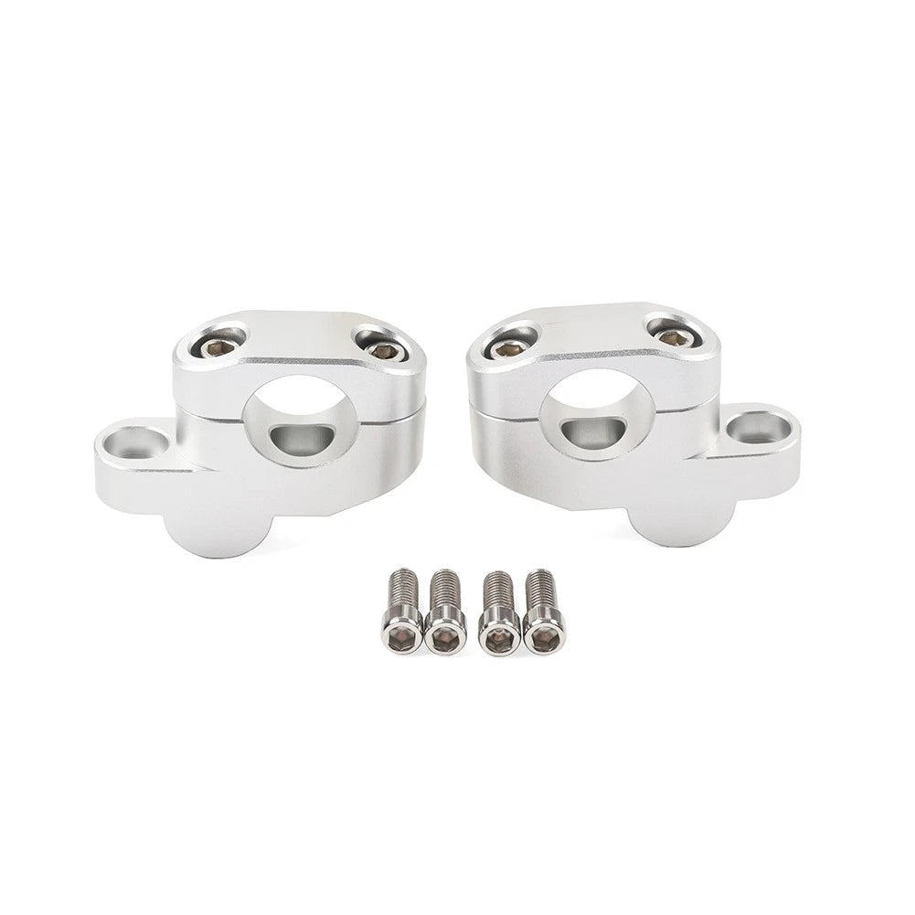 1 25mm Offset Handlebar Clamp Riser For Honda Suzuki Yamaha Kawasaki Silver