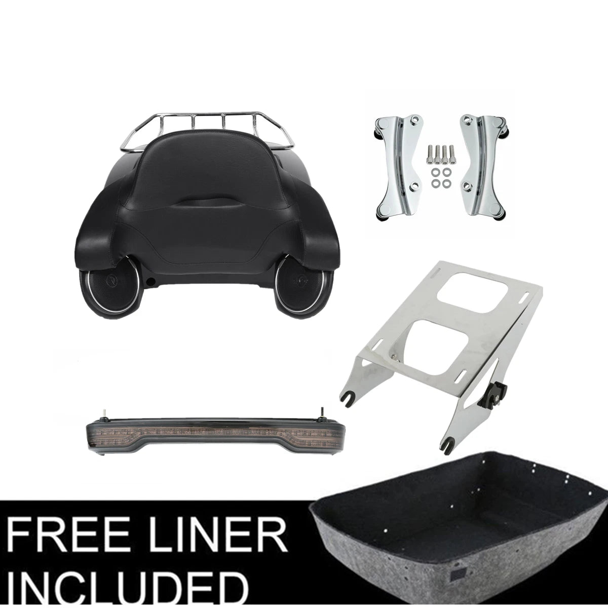 Trunk Pad Tail Light Speakers Mount Rack for Harley Road Glide (2014–2026)