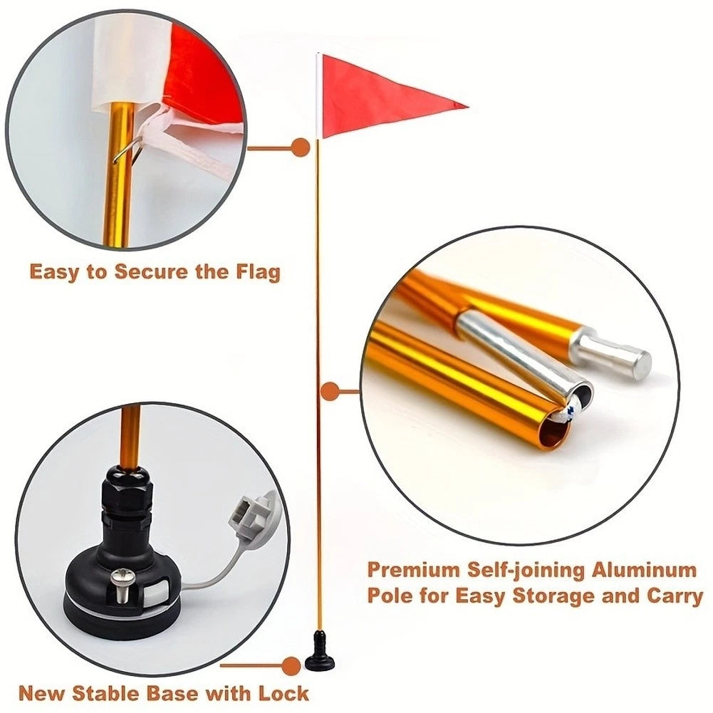 47 Inch Lightweight Aluminum Flag Pole for Kayaking Safety