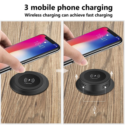Wireless Charger with 2 USB Ports for Samsung iPhone (2017–2023)