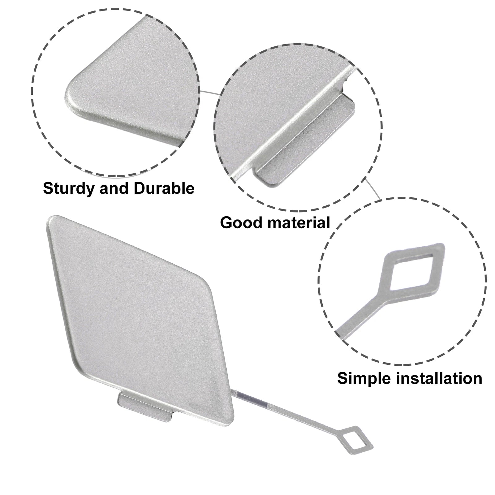 Front Right Tow Hook Cover Cap for BMW 535i (2015–2016) Gray