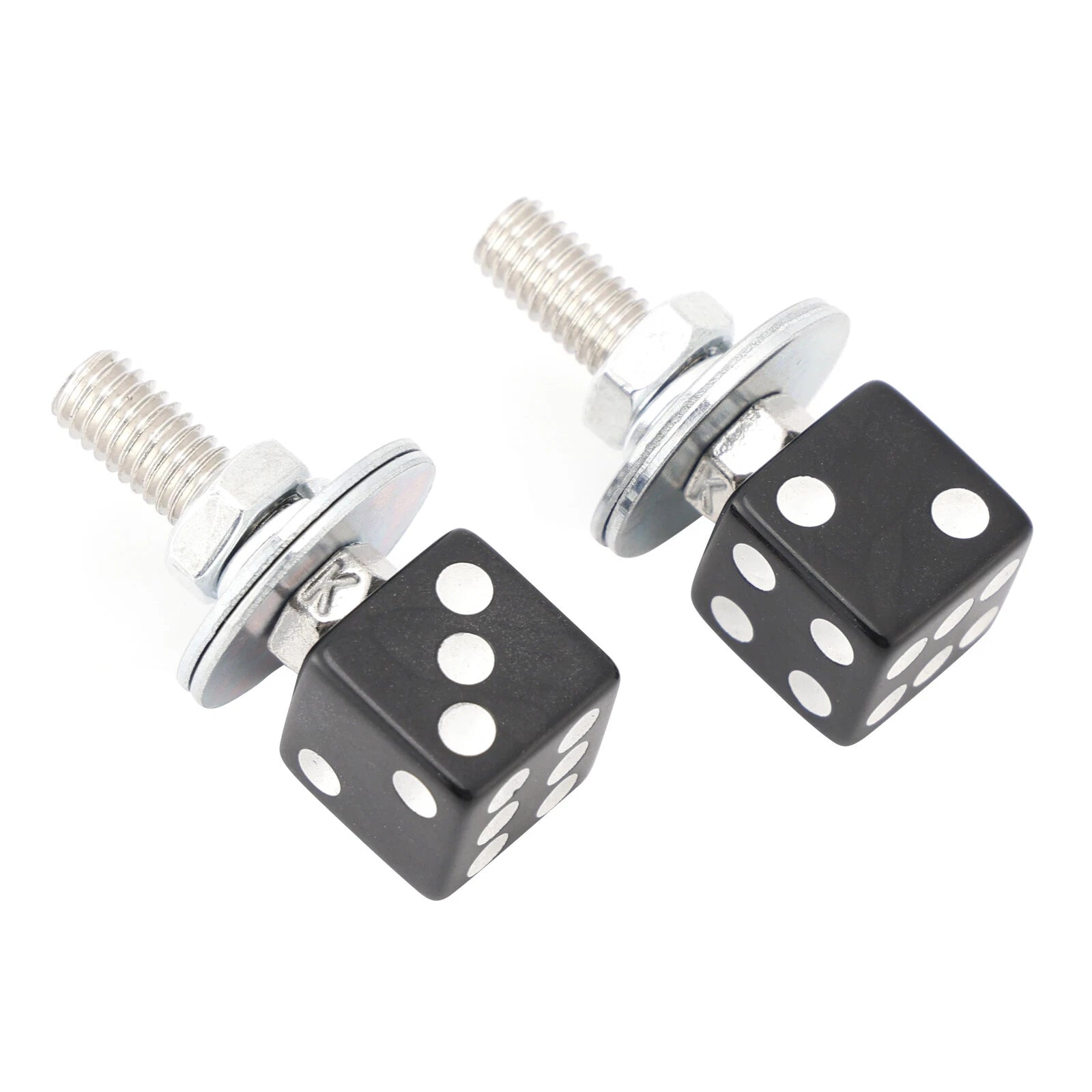 2X License Plate Bolt Screws for Motorcycle Chopper Bobber (Custom Black Plastic)