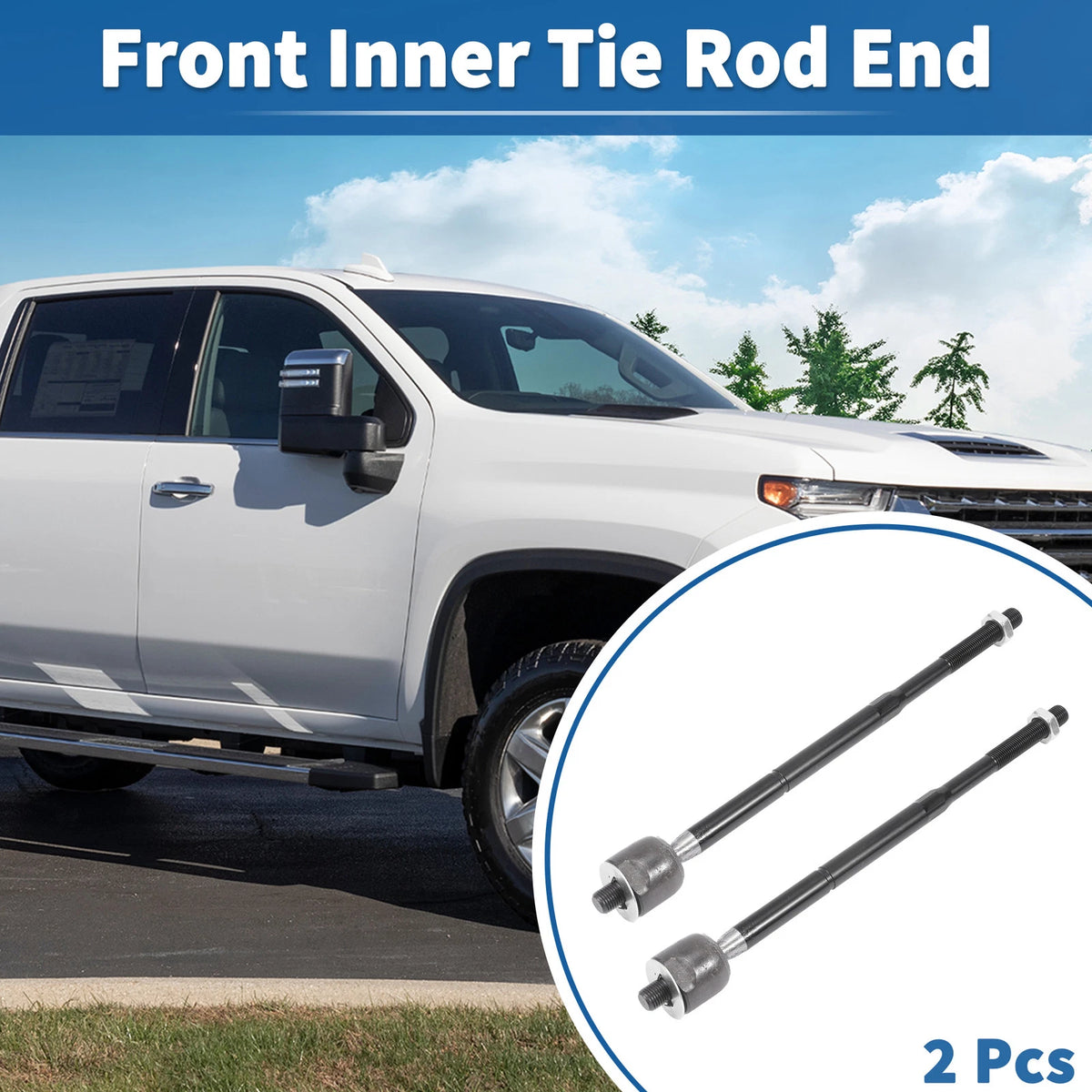 2X Front Inner Tie Rod End Links for Chevrolet Equinox Pontiac Torrent (2005–2009)