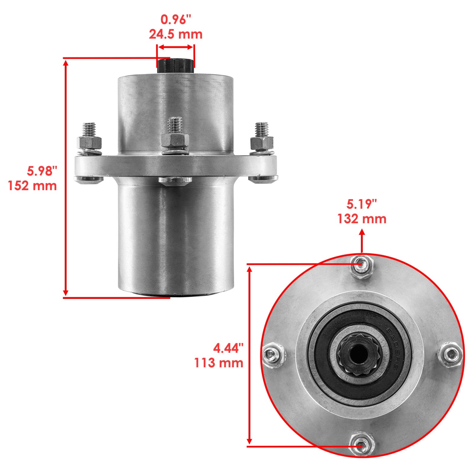 Deck Spindle with Pulley 54 Inch Replacement for Hustler Fastrak (2022–2024)