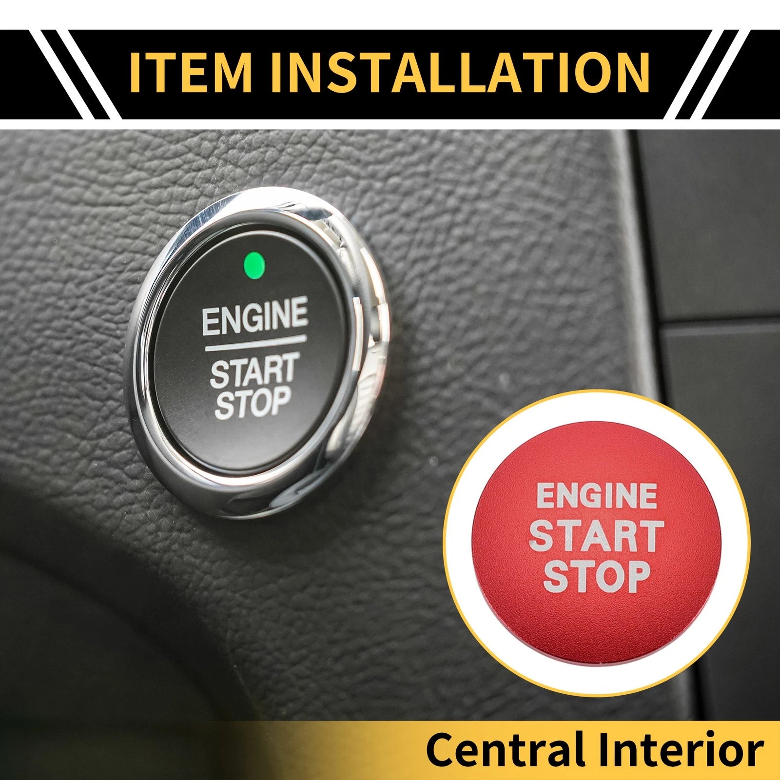 Engine Start Stop Button Switch Knob Cover Replacement for Toyota Tacoma (2016–2023)