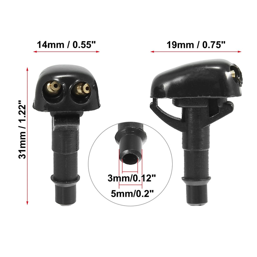 Front Windshield Washer Nozzles Set of 4 for Mitsubishi Lancer (1995–2005)
