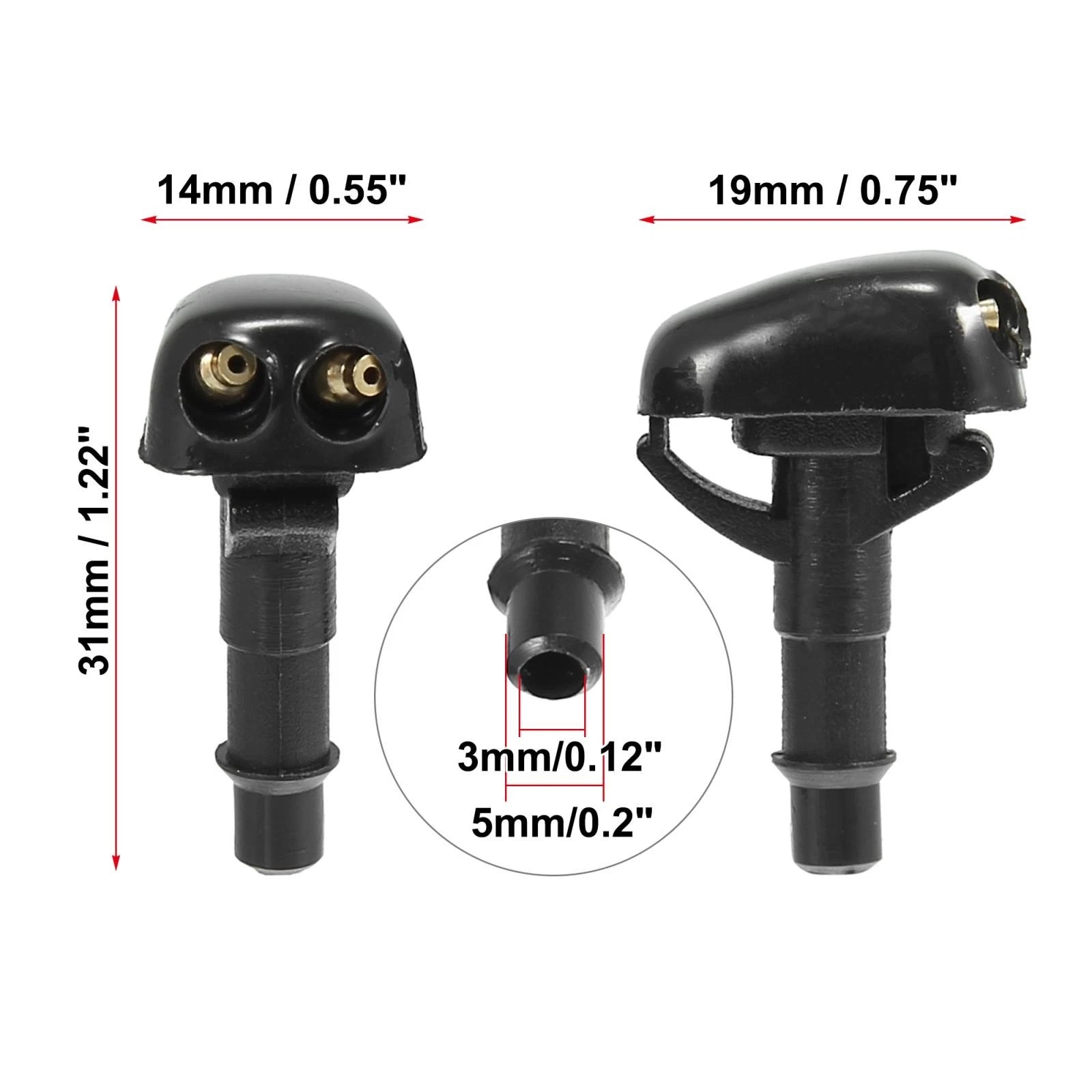 Front Windshield Washer Nozzles Set of 4 for Mitsubishi Lancer (1995–2005)