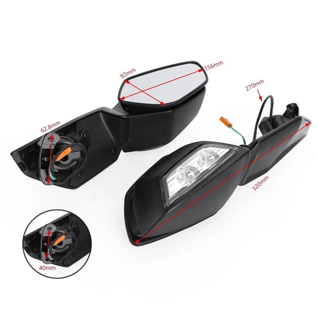 Rearview Side Mirrors w/Turn Signal for Kawasaki ZX-10R ZX-10RR (2016–2020)