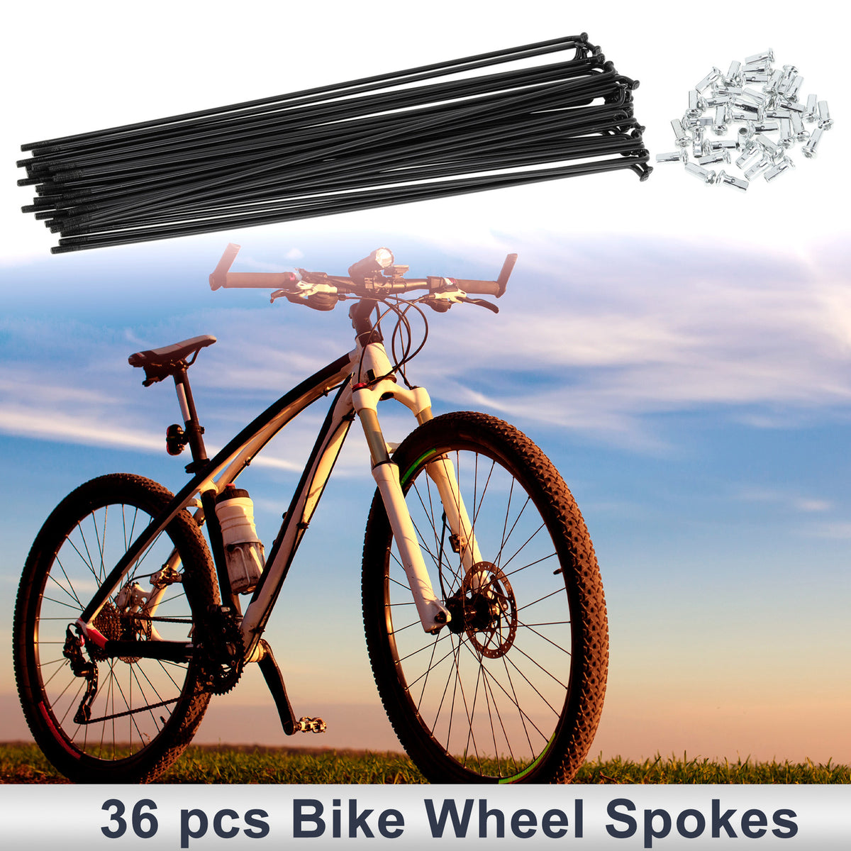 Bicycle Spokes Nipple Set 12G 237mm Carbon Steel for Universal Use (All)
