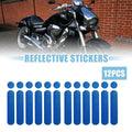 Reflective Safety Helmet Stickers 12PCS for Bicycle Motorcycle Blue